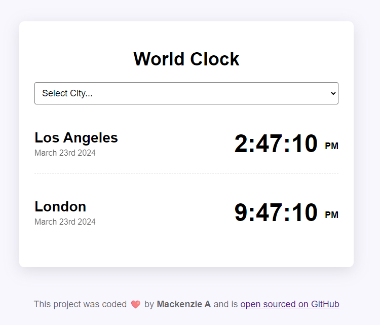 World clock project